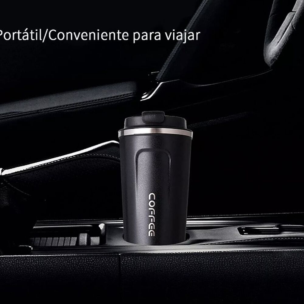 Vaso Termico Portátil De Doble Capa De Acero Inoxidable Café Negro image number 3.0