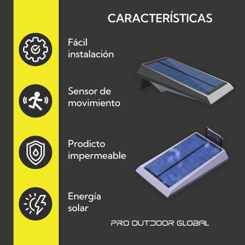 Aplique Solar Contra Agua Ultra Plano Con Sensor De Movimiento image number 4.0