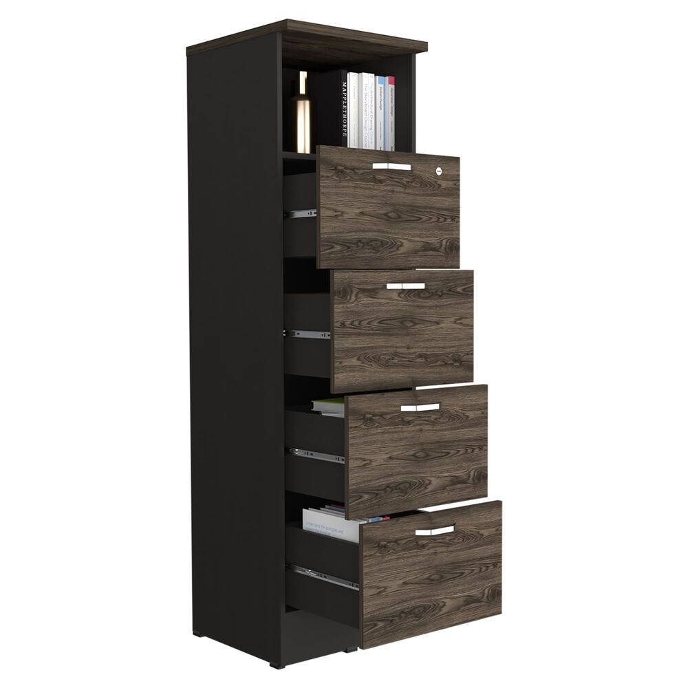 Cajonera 161,6x47,5x45 Cm Fm-004n Negro Y Caf&eacute; Oscuro image number 1.0