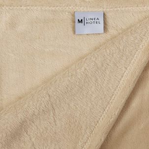 Frazada Flannel Linea Hotel 2 Plazas Beige