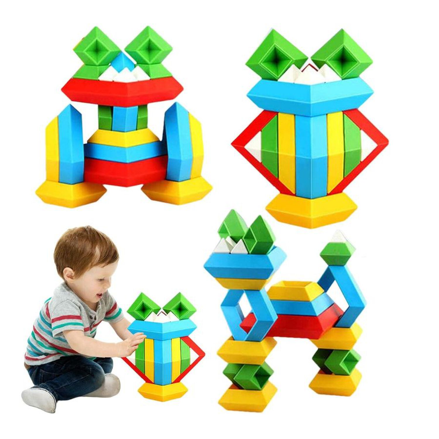 Juguete Armable Did&aacute;ctico Torre De Bloques 32 Piezas Ni&ntilde;os image number 3.0