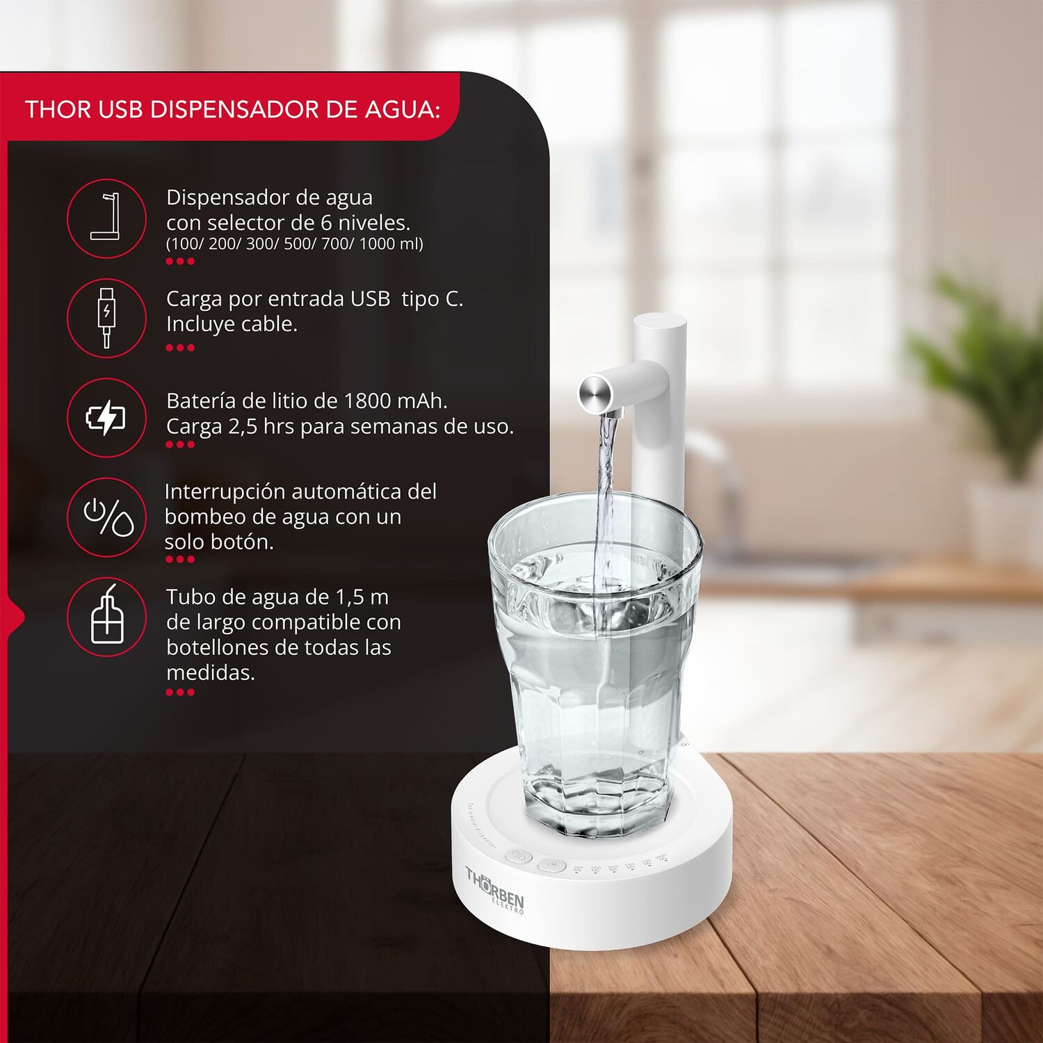 Dispensador De Agua Thor Usb Water Table Dispenser image number 1.0