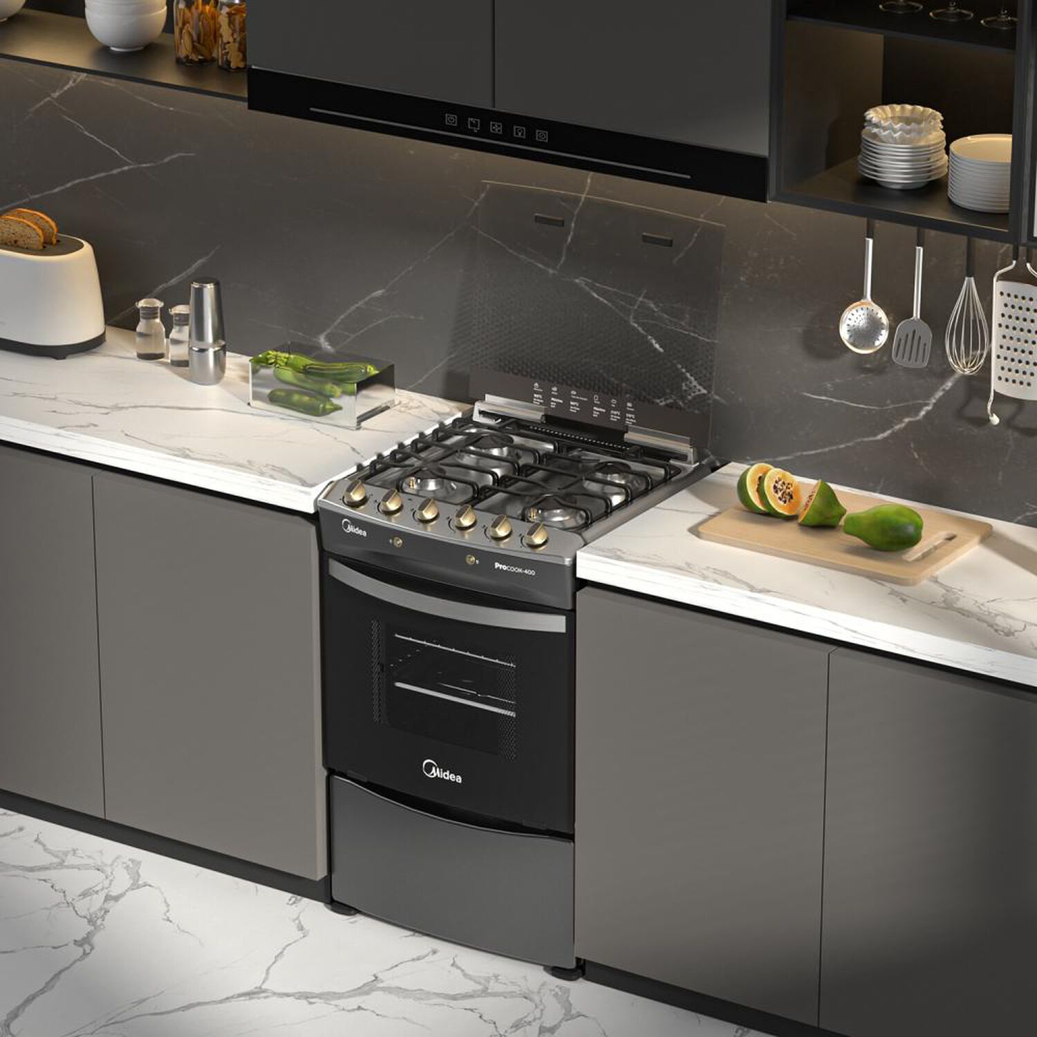 Cocina A Gas Midea MCG-4QPI24NSCG / 4 Quemadores image number 4.0