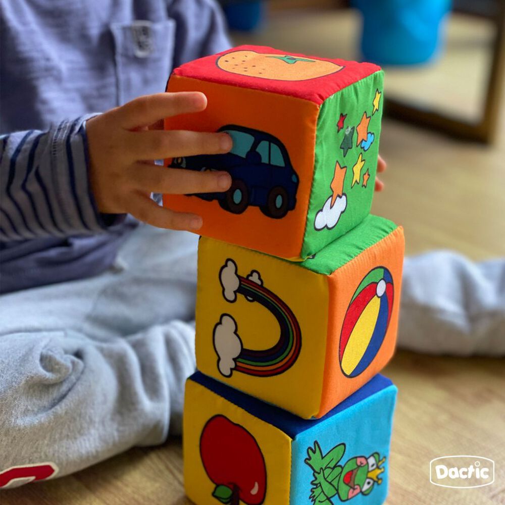 Set X 3 Cubos De Tela Interactivos Cascabel Bebe Dactic image number 2.0
