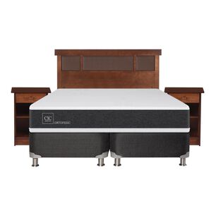 Box Spring Cic Ortopedic / 2 Plazas / Base Dividida  + Set De Maderas