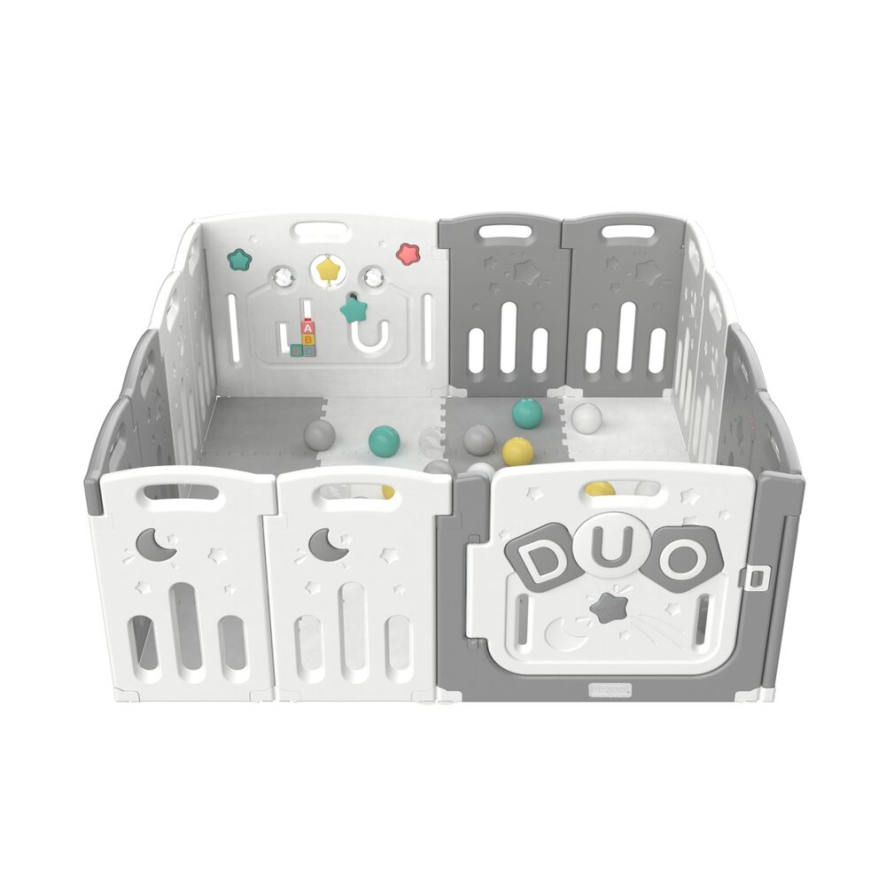 Corral Did&aacute;ctico De Juegos Duo Grey + Alfombra + Pelotas image number 1.0