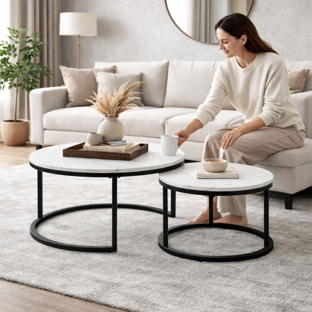 Set 2 Mesas De Centro Nido Dise&ntilde;o Moderno image number 3.0