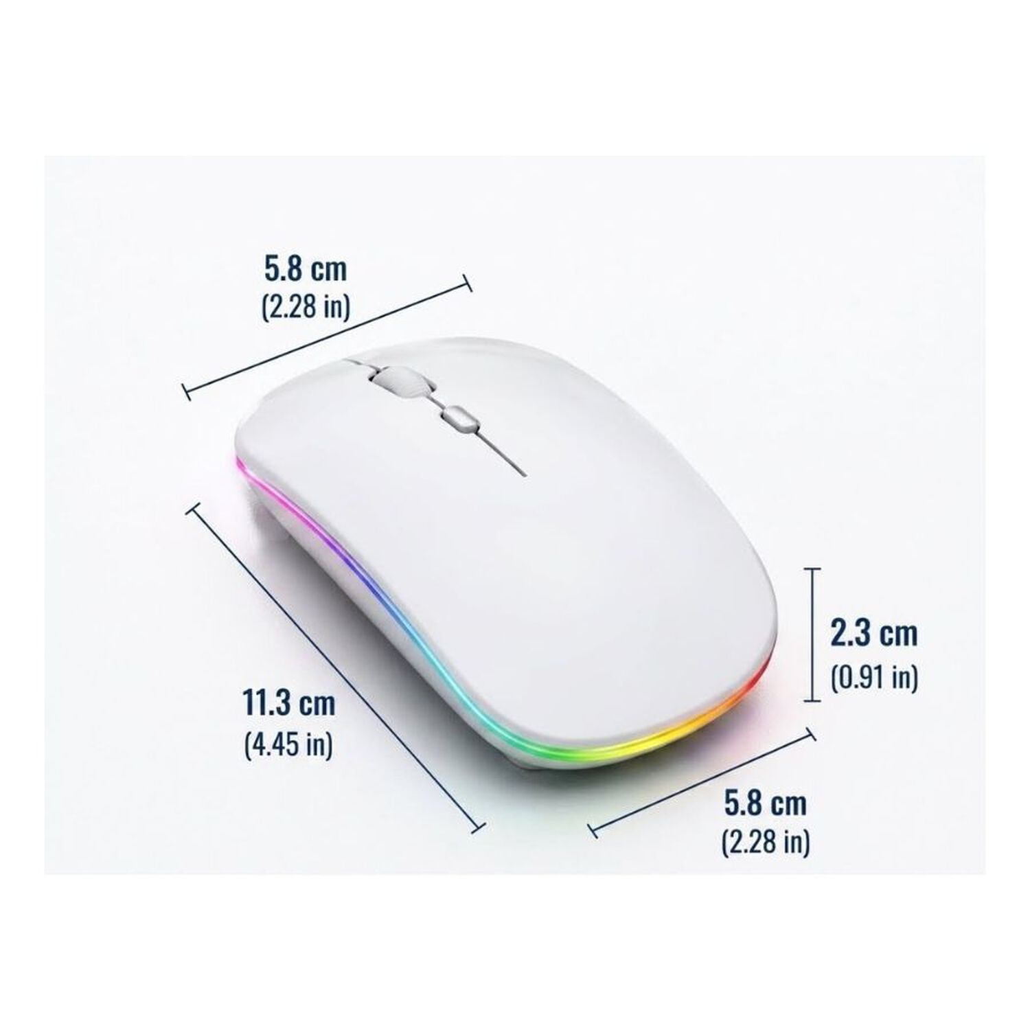 Mouse Inal&aacute;mbrico Aoas Bluetooth Usb Recargable Blanco image number 4.0