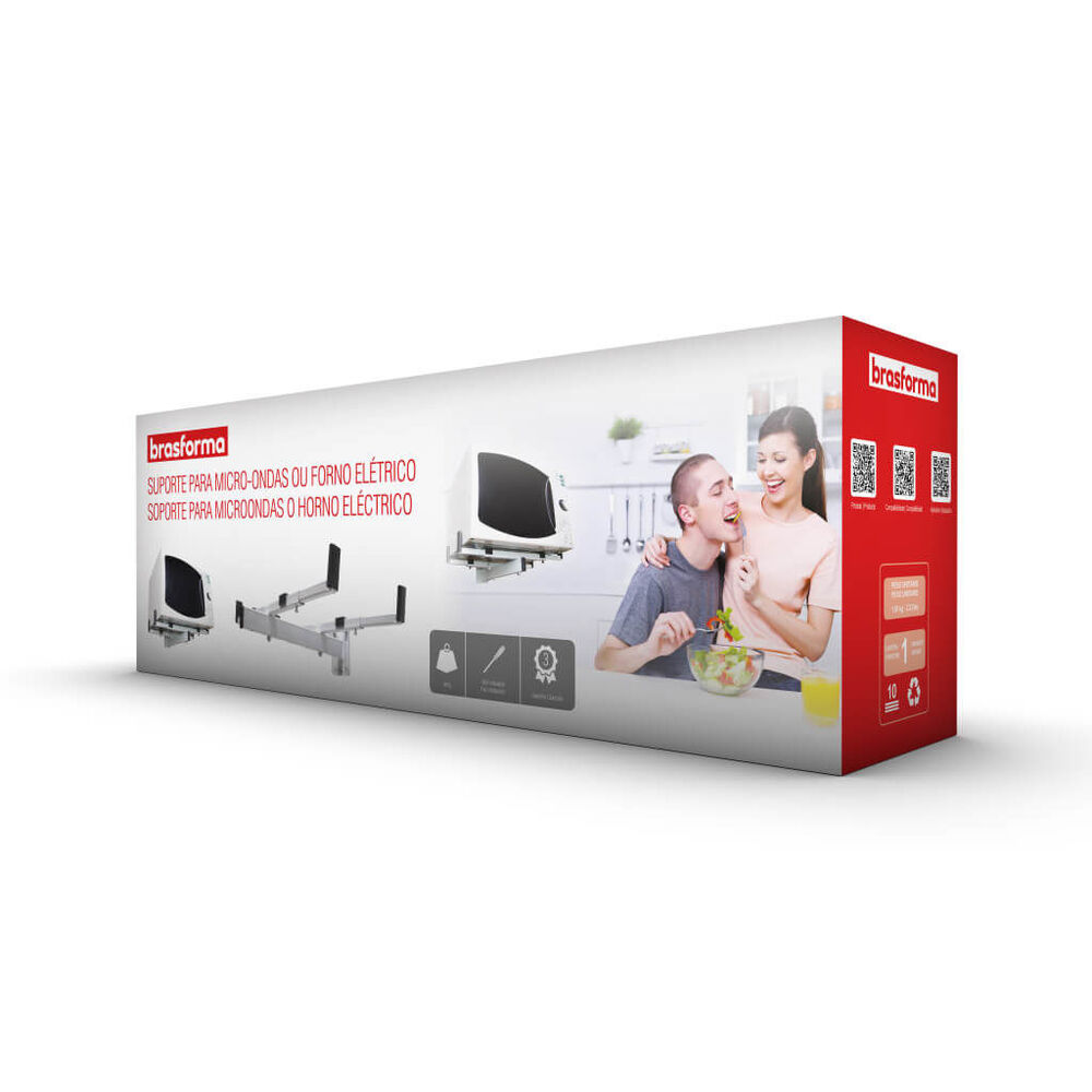 Soporte Microondas C/tope 46cm Max. Negro Sbr3.4 Brasforma image number 3.0