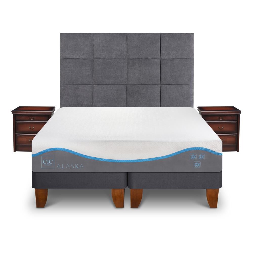 Cama Europea Cic Alaska / King / Base Dividida + Set De Maderas image number 0.0