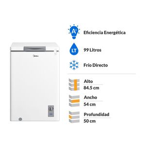 Freezer Horizontal Midea MFH-1000B131CN / Frío Directo / 99 Litros / A+