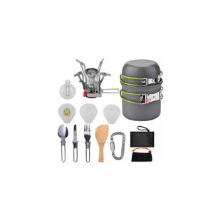 Set Ollas Para Camping De 11 Piezas Con Cocinilla - Ps