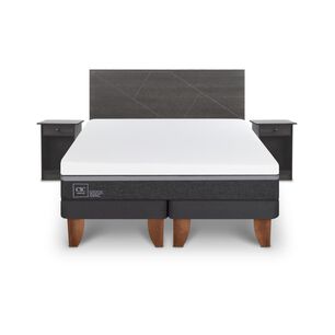 Cama Europea Cic Ortopedic Advance / 2 Plazas / Base Dividida + Set De Maderas