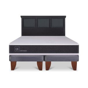 Cama Europea Cic Ortopedic / 2 Plazas / Base Dividida + Respaldo