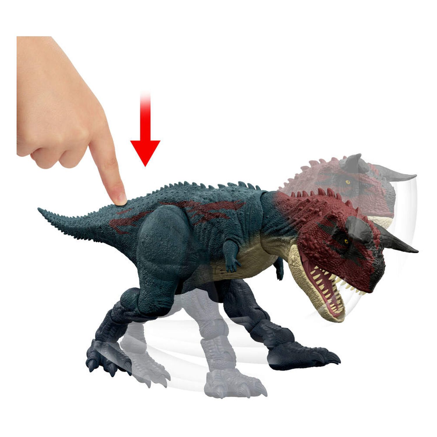 Dinosaurio De Juguete Carnotaurus De Jurassic World Embiste Y Muerde image number 2.0