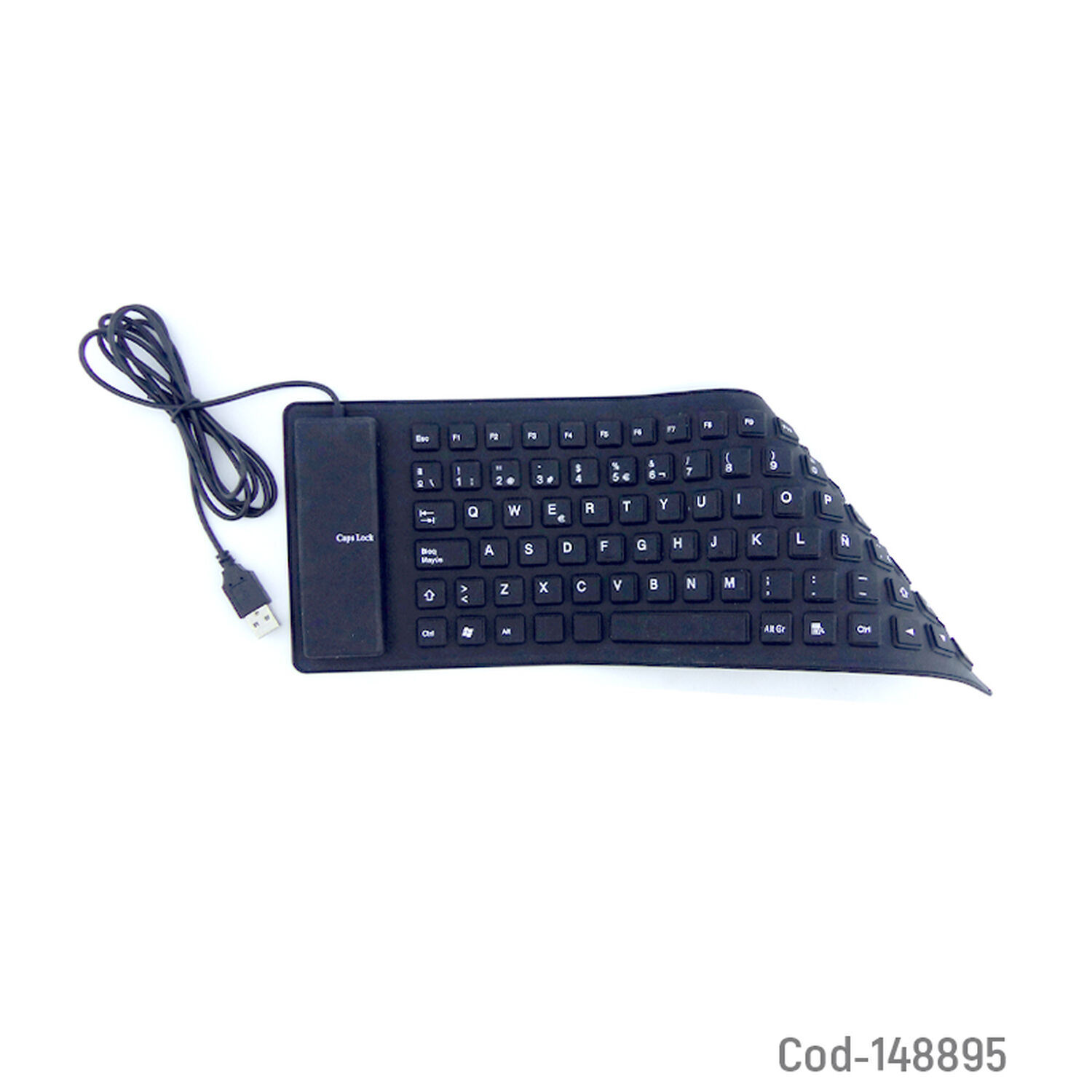 Teclado Flexible Para Viajes Compacto Espacio Reducido Portable Impermeable De Silicona image number 4.0