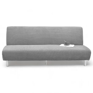Funda Cubre Futon Cuadrille Tela Elasticada Color Gris Claro