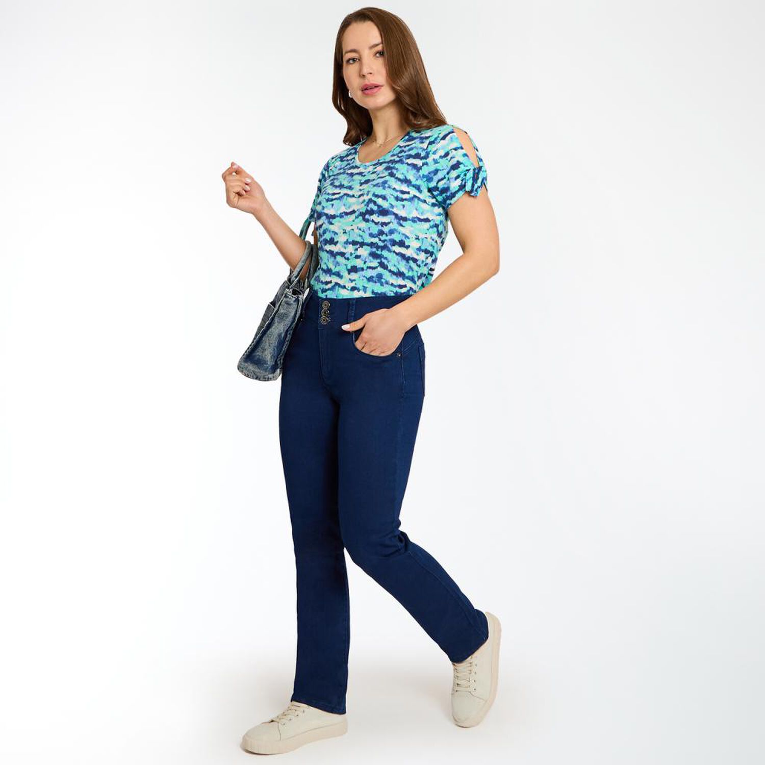Jeans Tiro Alto Push Up Mujer Geeps image number 1.0