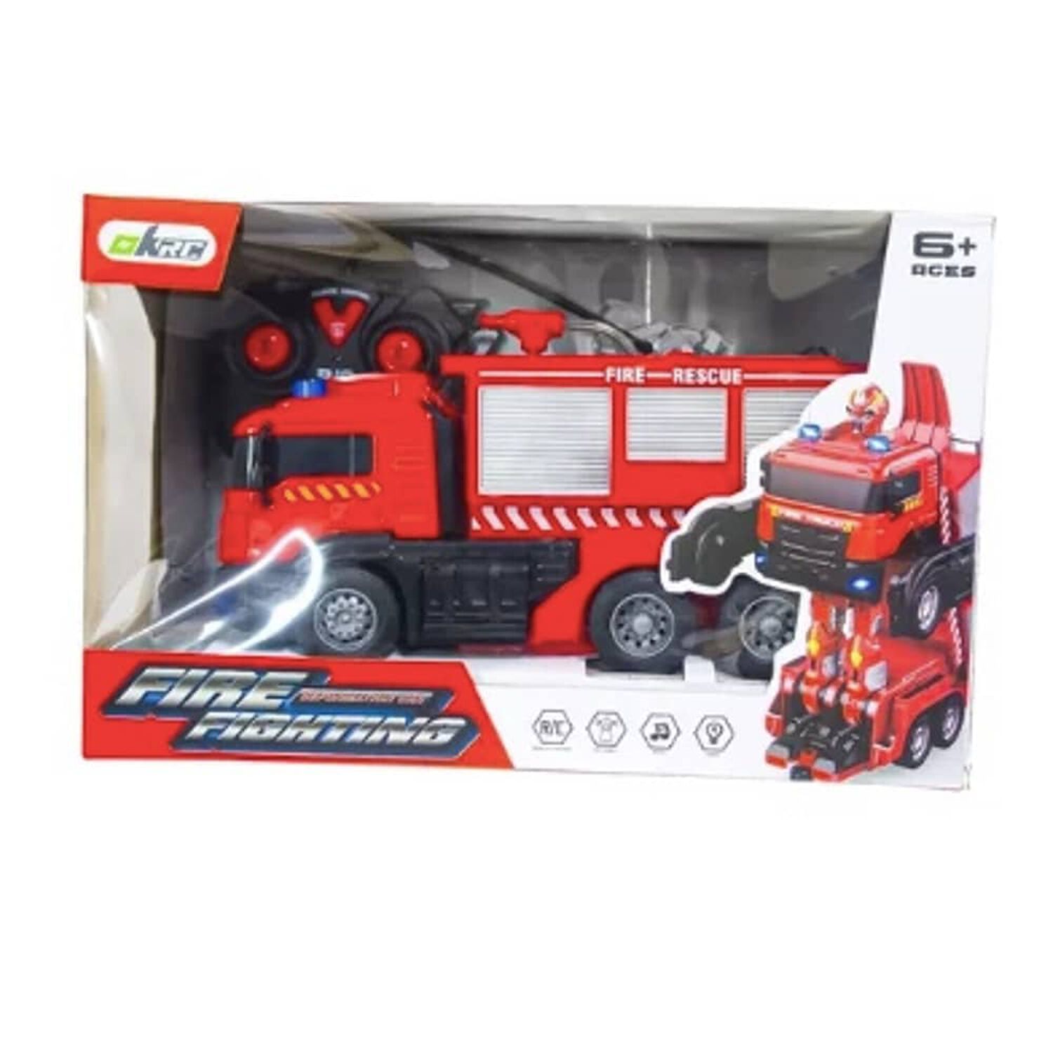 Auto A Control Remoto Transformer Bombero Lanza Agua image number 4.0