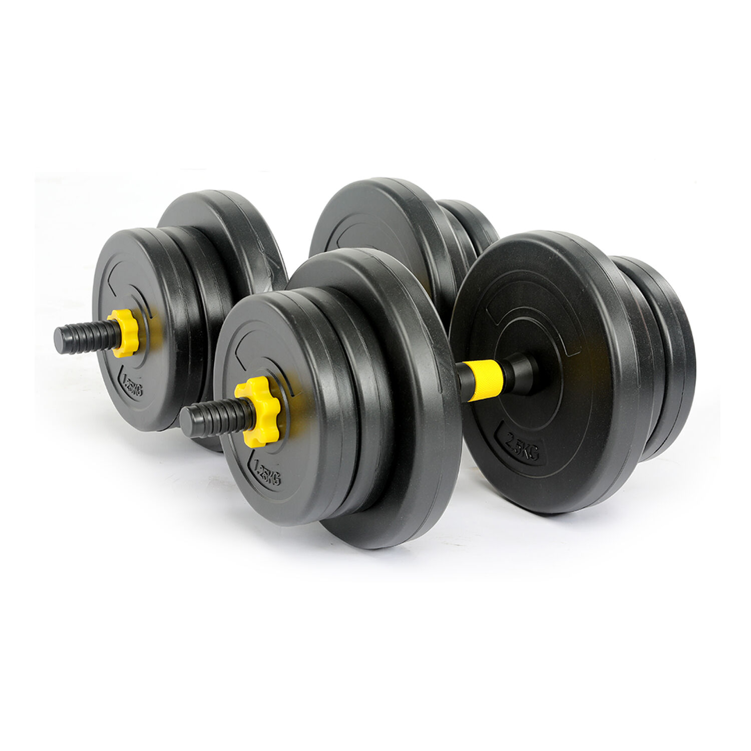 Set Barra Y Mancuernas Ajustable 20 Kg Amarillo image number 3.0