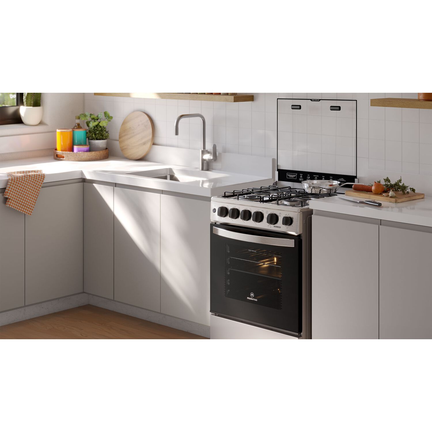 Cocina A Gas 4 Platos Horno Vapor Y Triple Llama Fm4ssc Inox image number 8.0