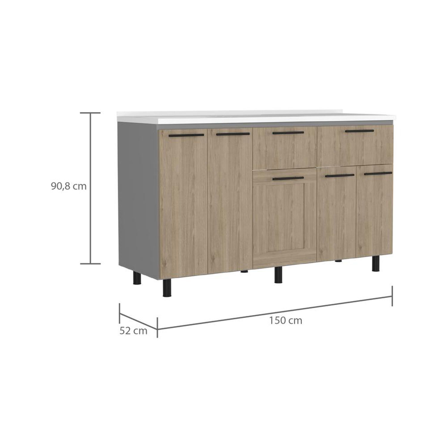 Modulo Lavaplatos Tuhome Hasselt / 5 Puertas / 2 Cajones image number 1.0
