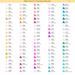 Ohuhu 200 Marcadores Alcohol + 1 Blender Fina & Biselada
