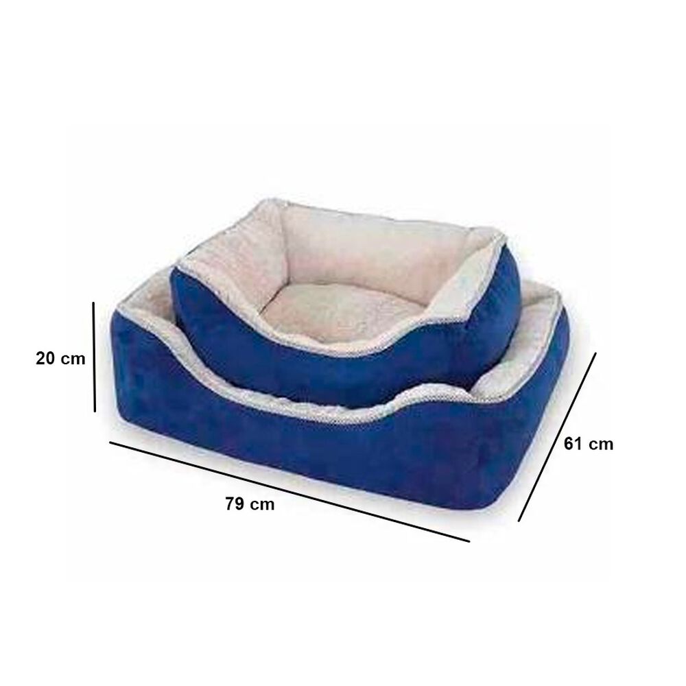 Cama Acolchonada Para Mascotas Color Azul 79x61x20 Cm image number 1.0