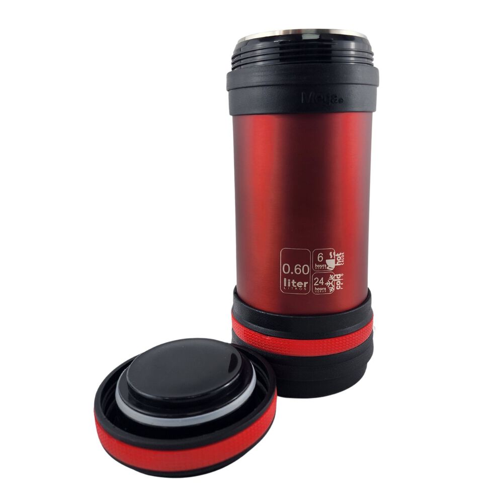 Termo Mega Maxx 600ml Comidas Metalico Acero Inoxidable Rojo image number 4.0