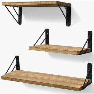 Repisas Flotantes De Madera Multiprop&oacute;sito Kit X3 Colores