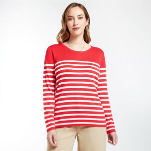 Sweater Listado Regular Cuello Redondo Mujer Geeps