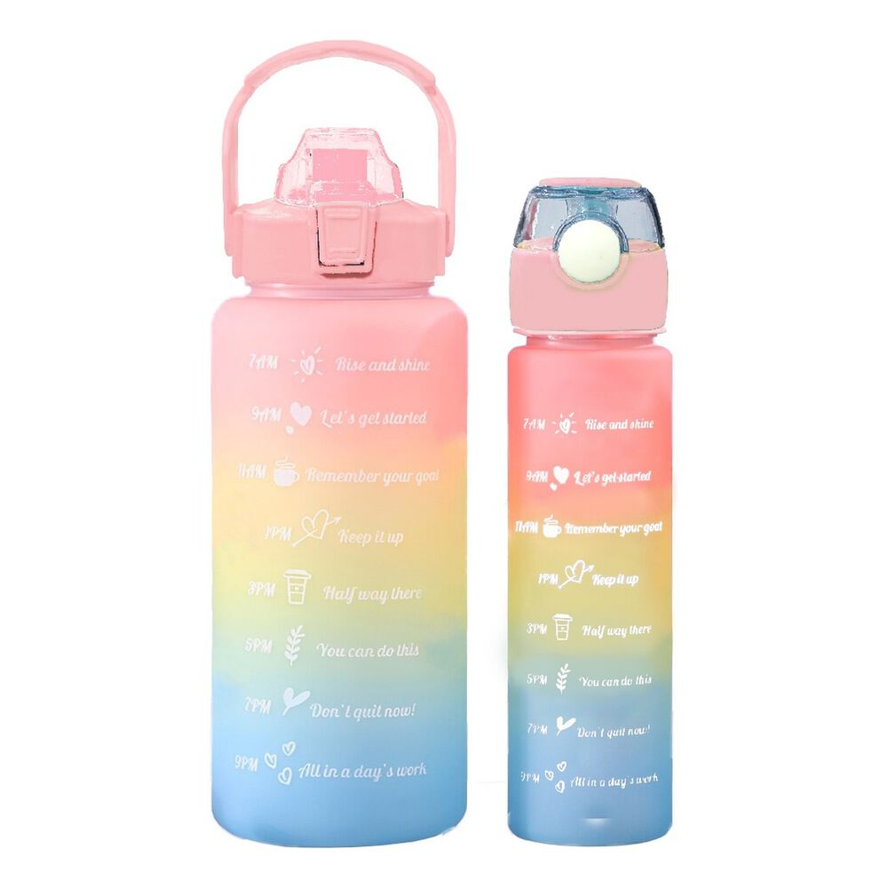 Botellas De Agua Motivacionales 2l Y 900ml Rosa Amarillo Celeste image number 0.0