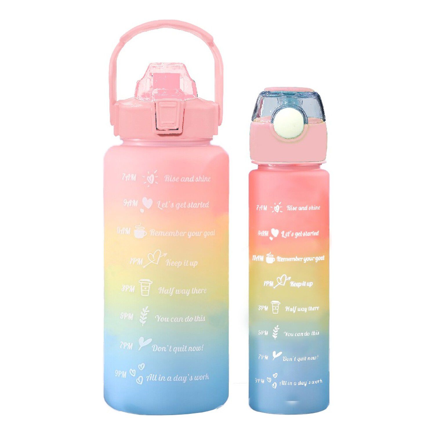 Botellas De Agua Motivacionales 2l Y 900ml Rosa Amarillo Celeste image number 0.0