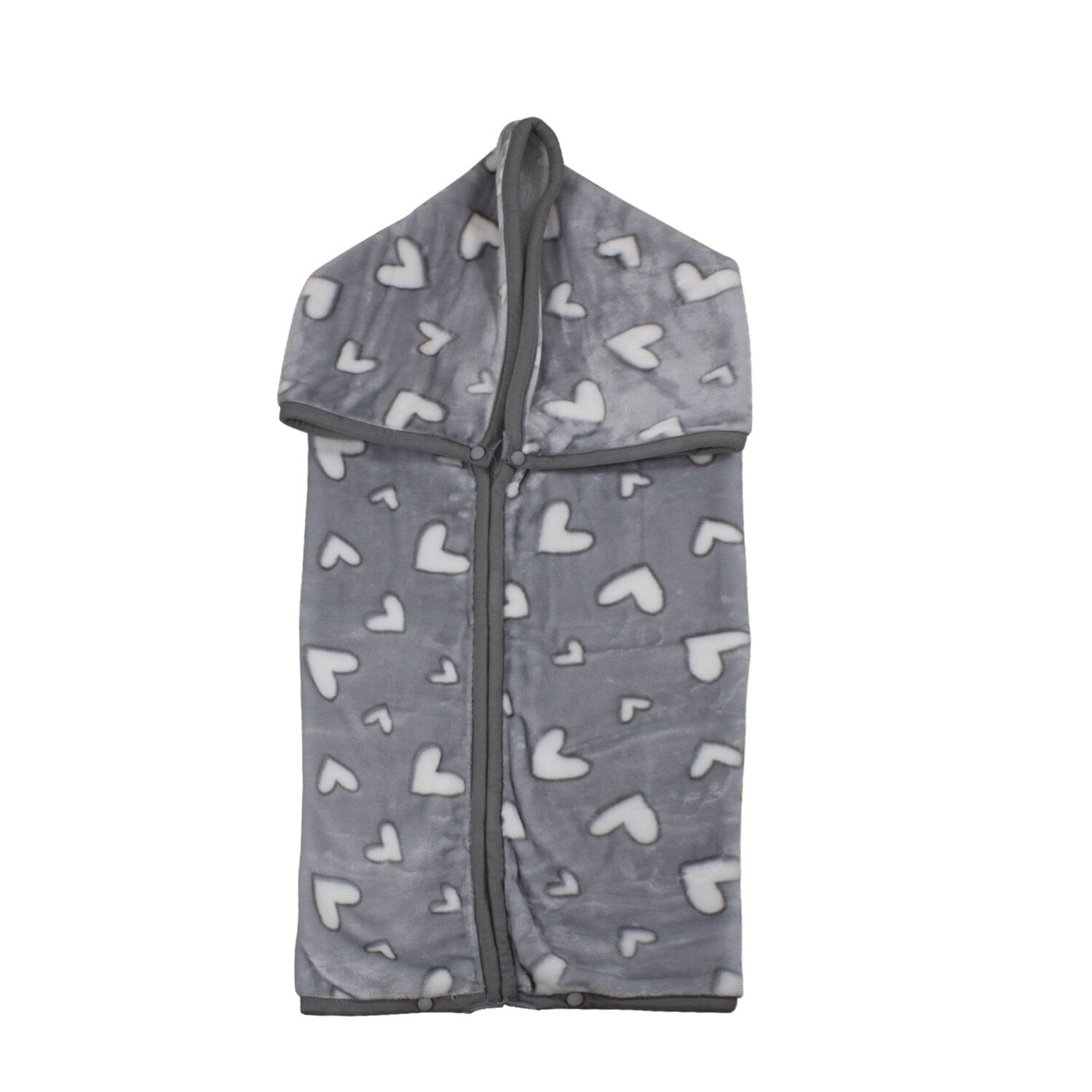 Saco Con Broche Ultra Soft Corazones 80x110cm Gris Bebesit image number 2.0