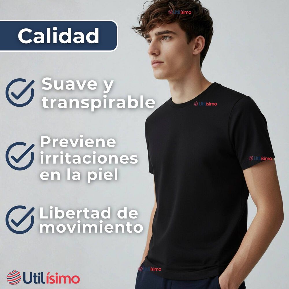 Polera Camiseta 100% Algodón Premium Manga Corta Básico Negro Hombre image number 7.0