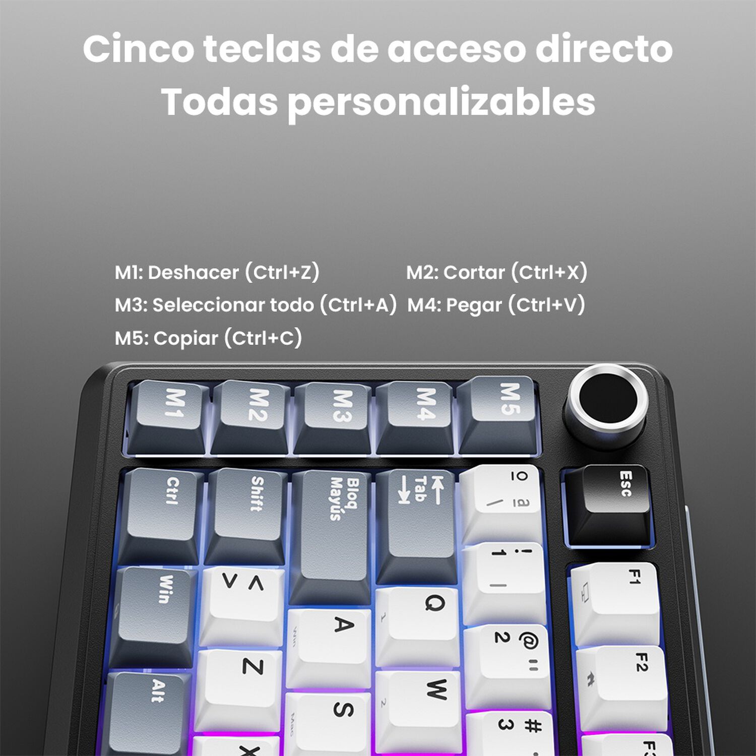 Teclado Mec&aacute;nico Inal&aacute;mbrico Rk L75 75% Con Teclas Macros image number 1.0