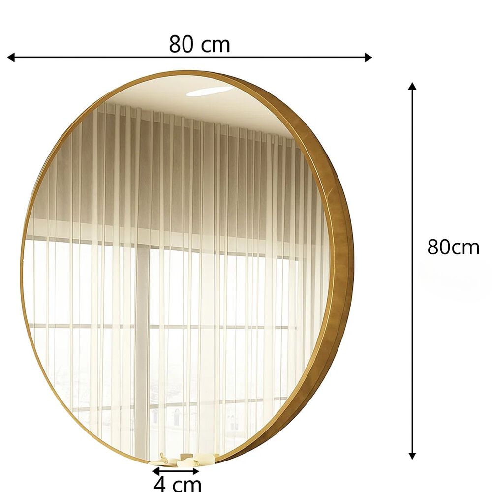 Espejo Circular De Pared Elegante Redondo 80cm De Diametro image number 4.0