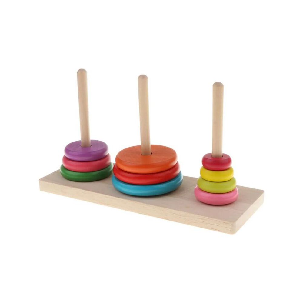 Torre De Madera Apilable Cl&aacute;sica Juguete Para Ni&ntilde;os image number 2.0