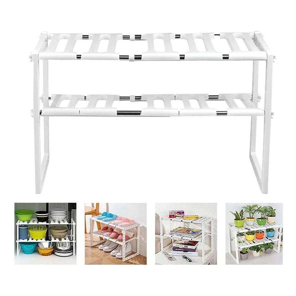 Organizador Estante Cocina Bajo Fregadero Ajustable Blanco image number 0.0