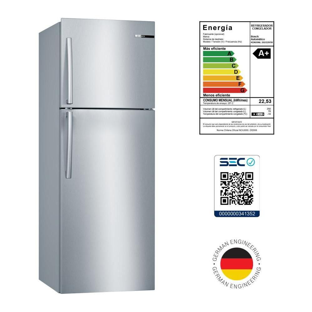 Refrigerador Top Freezer Bosch KDN30NL202 / 328 Litros / A+ image number 8.0