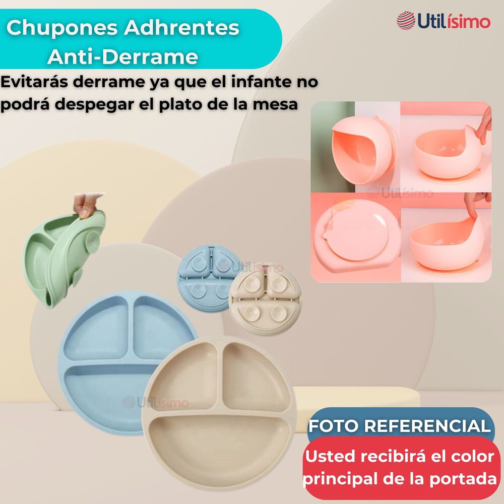 Set De Alimentación Bebé Silicona Con Vaso 5 Piezas Libre Bpa Color Turquesa image number 8.0
