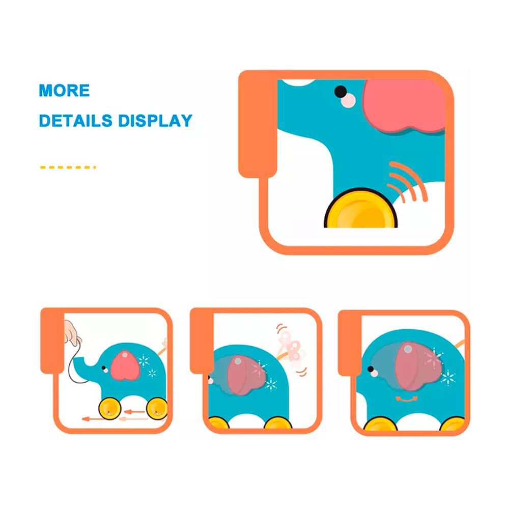 Juguete Did&aacute;ctico De Arrastre Para Bebe Carrito De Animales image number 3.0