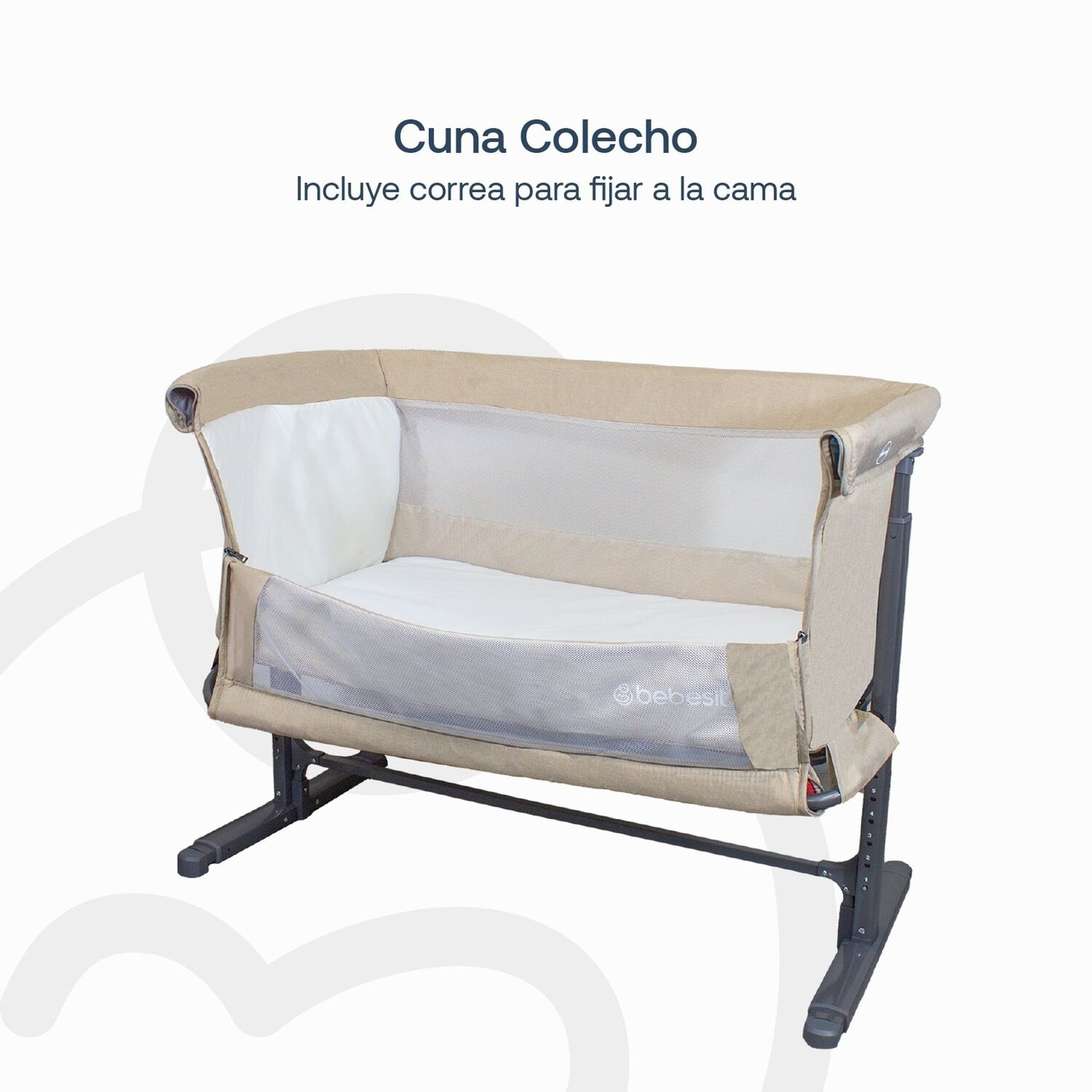 Cuna Colecho Con Mosquitero Myside Lx Beige Bebesit image number 4.0