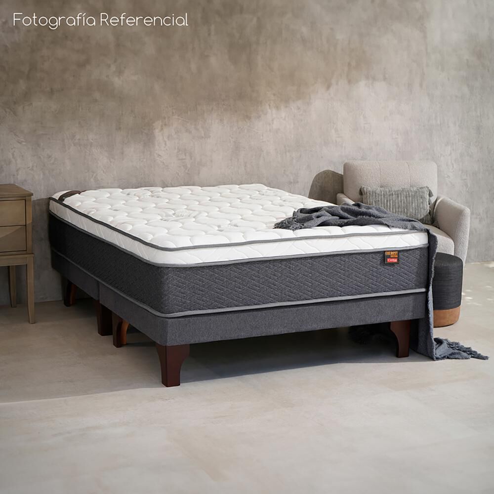 Cama Europea Celta Everest / 2 Plazas / Base Dividida + Set De Maderas image number 3.0