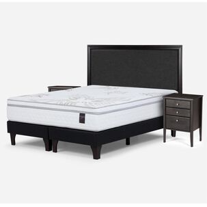 Cama Europea Rosen Nolita / 2 Plazas / Base Dividida + Set De Maderas Nolita Grafito