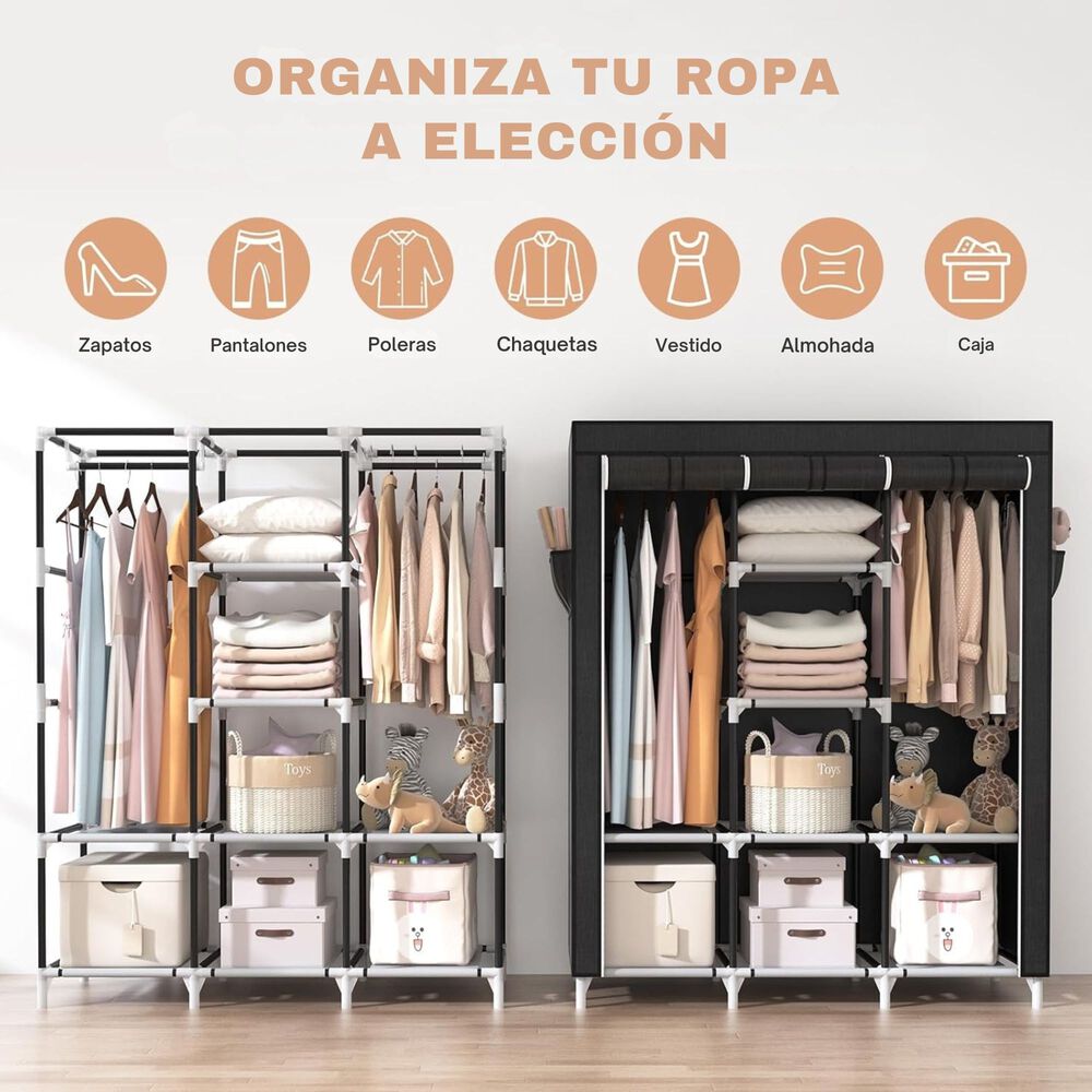 Armario Closet Ropero Armable Grande Gris image number 3.0