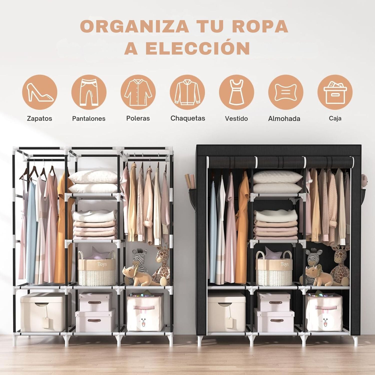 Armario Closet Ropero Armable Grande Gris image number 3.0