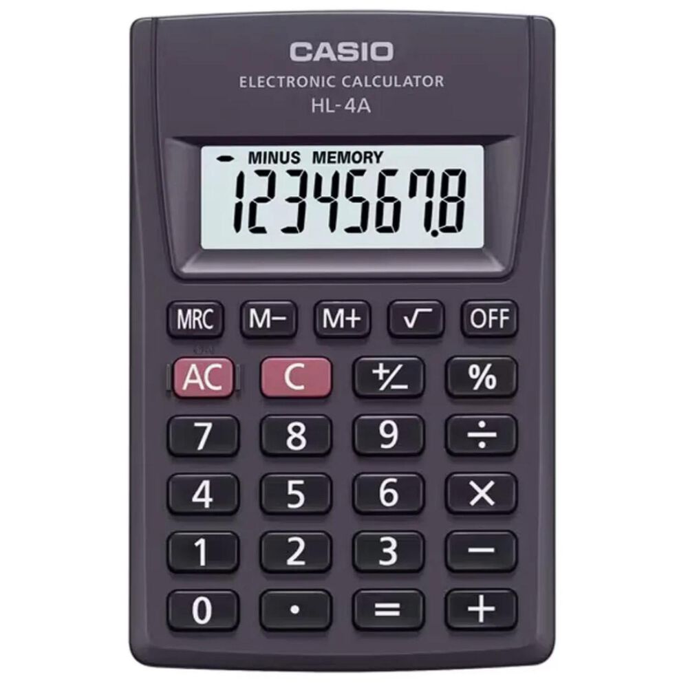 Calculadora De Bolsillo 8 Digitos Negro Hl-4a image number 0.0