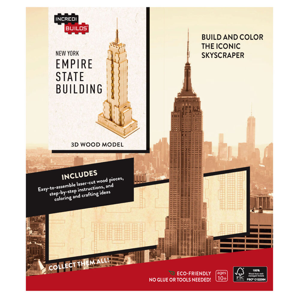 New York Empire State Building Modelo Armable En Madera image number 0.0