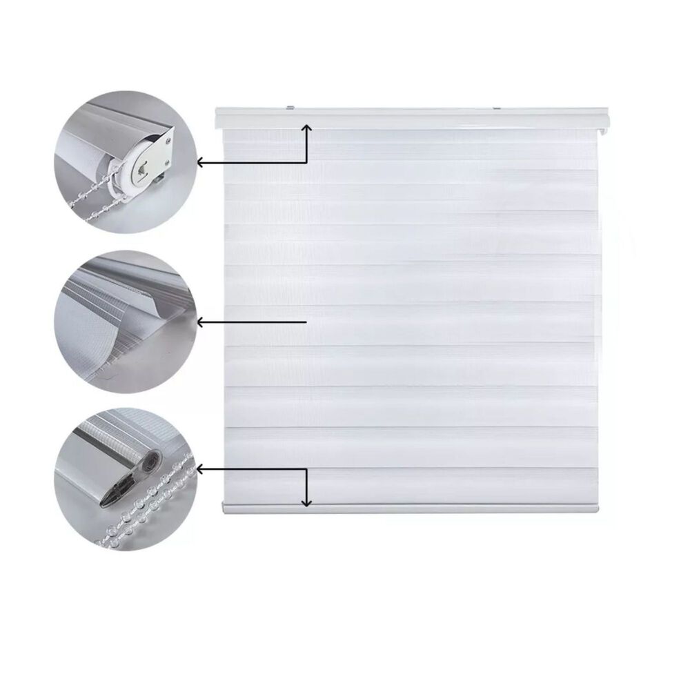 Cortina Roller D&uacute;o Zebra Blanco 140x200 Cm image number 3.0